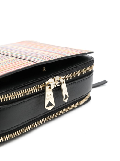 Shop Ps By Paul Smith Signature Stripe Leather Crossbody Bag In Black