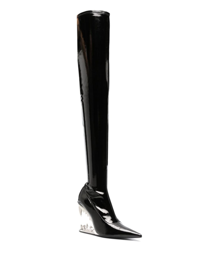 Shop Gcds Morso 110mm Vynil Boots In Black