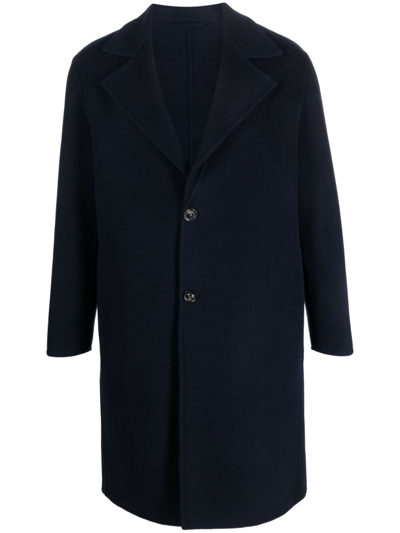 Shop Lardini Single-breasted Wool-blend Coat In Blue