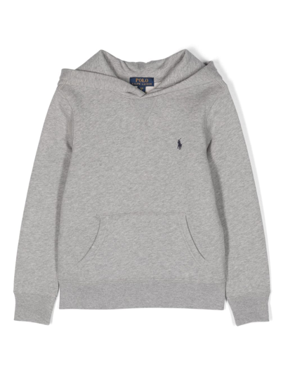 Shop Ralph Lauren Polo Pony-embroidered Hoodie In Grey