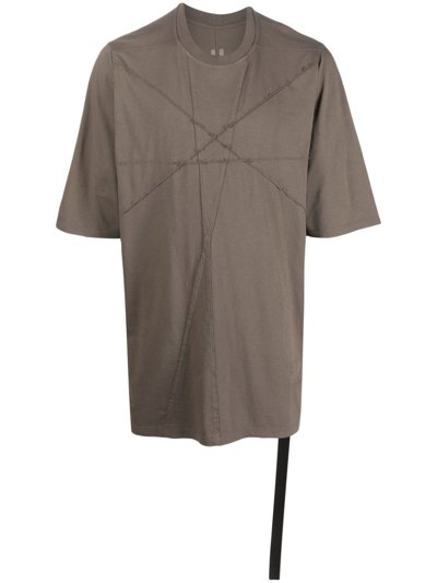 Shop Rick Owens Drkshdw Jumbo Patchwork Organi Cotton T-shirt In Grey