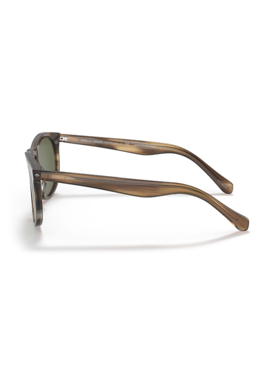Shop Giorgio Armani Tortoiseshell-effect Round-frame Sunglasses In Brown