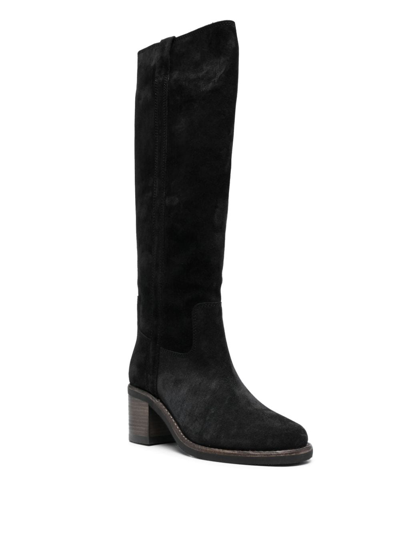 Isabel Marant Seenia Suede Knee-high Boots In Black