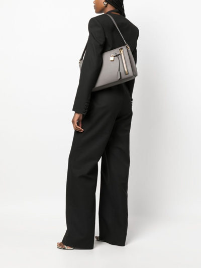 Shop Tom Ford Alix Leather Shoulder Bag In Grey