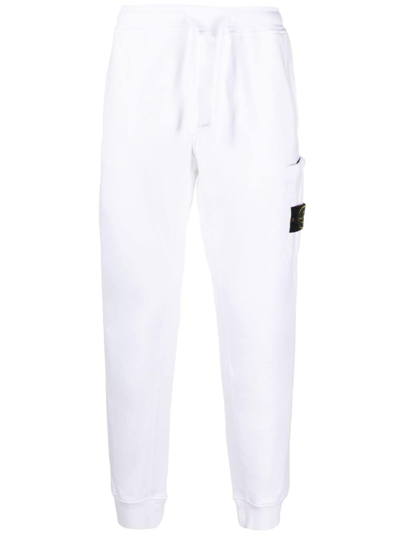 Shop Stone Island Compass-motif Track Pants In White