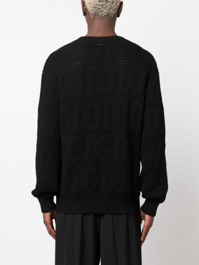 Shop Dolce & Gabbana Logo-jacquard Virgin-wool Jumper In Black