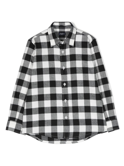 Shop Il Gufo Check-print Cotton Shirt In Black