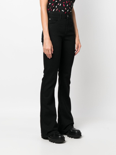 Shop Emporio Armani High-rise Flared Jeans In Black