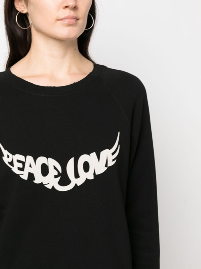 Shop Zadig & Voltaire Diaz Peace & Love In Black