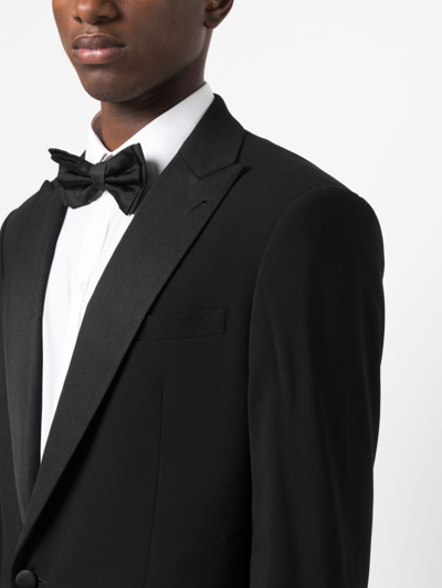 Shop Giorgio Armani Single-breasted Wool Suit In Black