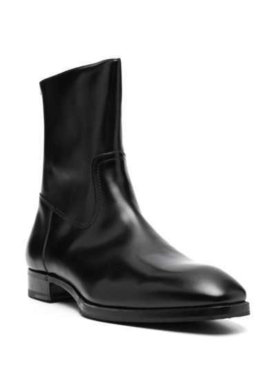 Shop Lidfort Leather Ankle Boots In Black