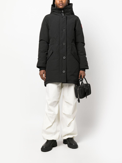 Canada Goose Rossclair Padded Hooded Parka In Black