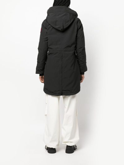 Shop Canada Goose Rossclair Padded Hooded Parka In Black