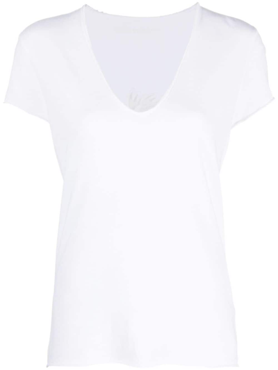 Shop Zadig & Voltaire Story Fishnet Organic-cotton T-shirt In Blanc