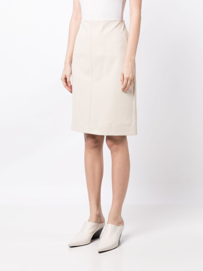 Shop Vince Seamed-front Pencil Skirt In White