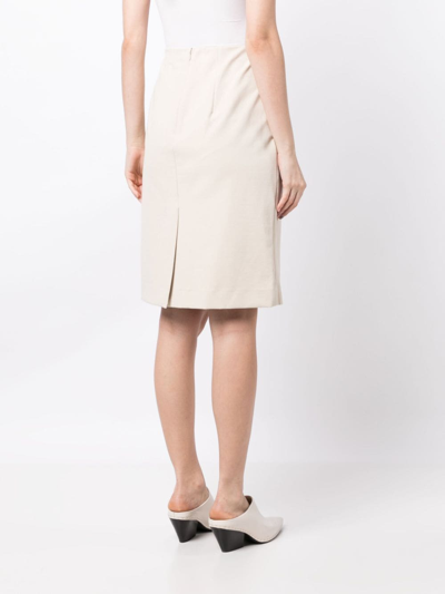 Shop Vince Seamed-front Pencil Skirt In White