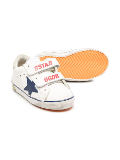 Shop Golden Goose Old School Young Leather Sneakers In White