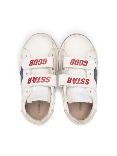 Shop Golden Goose Old School Young Leather Sneakers In White