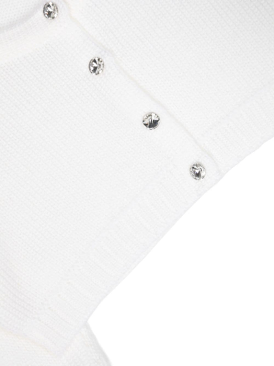 Shop Colorichiari Fine-knit Cropped Cardigan In White
