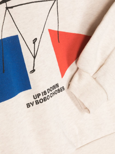 Shop Bobo Choses Crazy Bicy-print Jersey-texture Sweatshirt In Neutrals