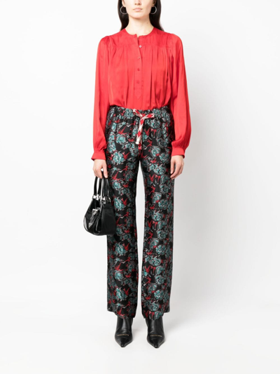 Shop Zadig & Voltaire Pomy Jacquard-pattern Trousers In Black