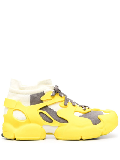 Shop Camperlab Tossu Panelled Chunky Sneakers In Yellow