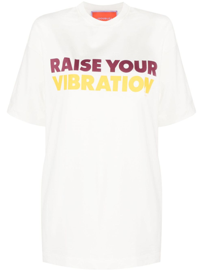La Doublej Raise Your Vibrations Cotton T-shirt In Neutrals