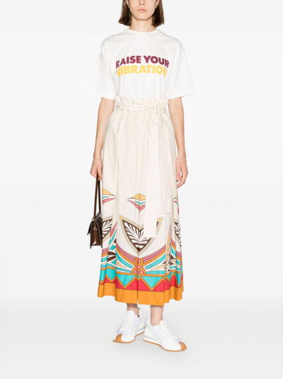 La Doublej Raise Your Vibrations Cotton T-shirt In Neutrals