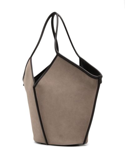 Hereu Calella Suede And Leather Tote Bag In Brown