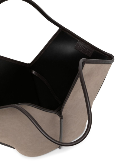 Hereu Calella Suede And Leather Tote Bag In Brown