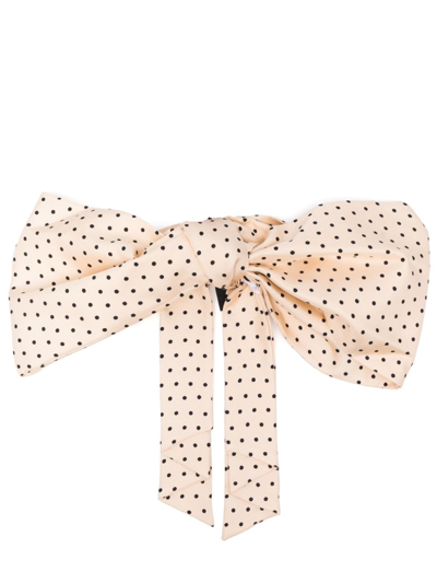 Etro Polka-dot Print Silk Bow Tie In Neutrals