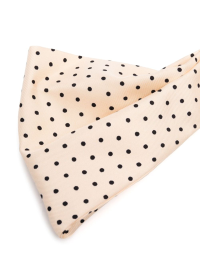 Shop Etro Polka-dot Print Silk Bow Tie In Neutrals