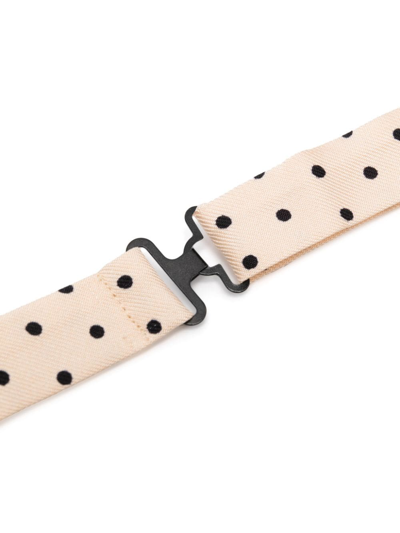 Etro Polka-dot Print Silk Bow Tie In Neutrals