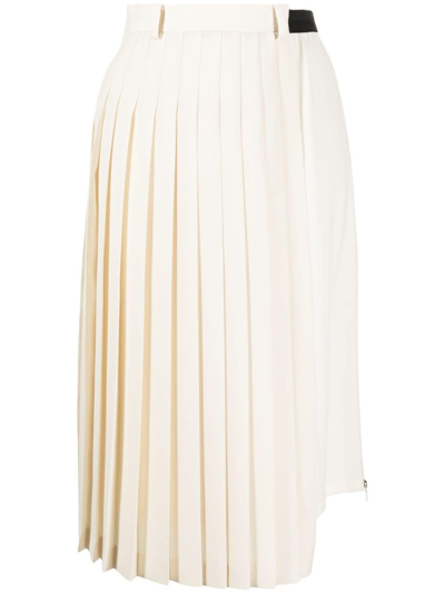 Shop Undercover Fully-pleated Zip-up Skirt In White