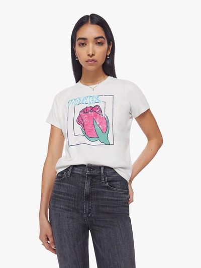 Shop Mother The Cropped Itty Bitty Goodie Bud T-shirt (also In S, M) In White