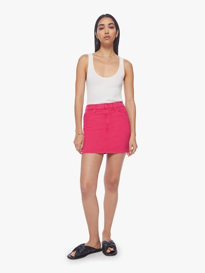 Shop Mother High Waisted Smokin' Double Micro Skirt Raspberry Sorbet (also In 23,24,25,26,27,28,29,30,31,32,33) In White