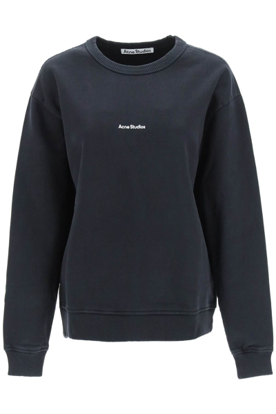 Shop Acne Studios Logo Print Sweatshirt In Black