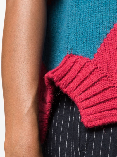 La Doublej Argyle Intarsia-knit Vest In Red