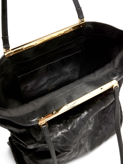 Shop N°21 Barrete Crinkled-finish Tote Bag In Black