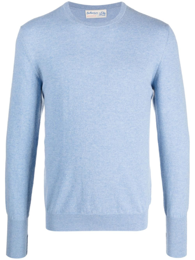 Shop Ballantyne Long-sleeved Cashmere Jumper In Blue