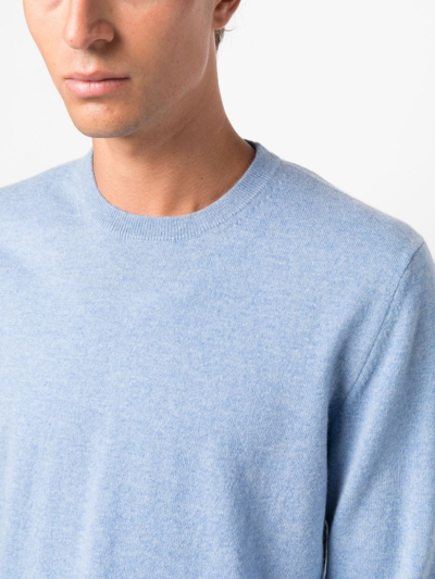 Shop Ballantyne Long-sleeved Cashmere Jumper In Blue