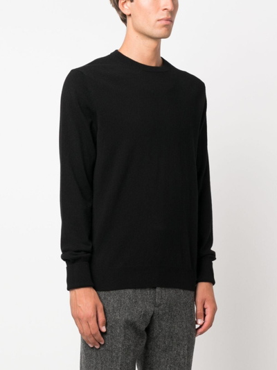 Shop Ballantyne Long-sleeved Cashmere Jumper In Black