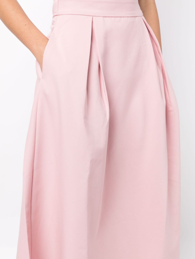 Shop B+ab Pleated Twill Midi Skirt In Pink