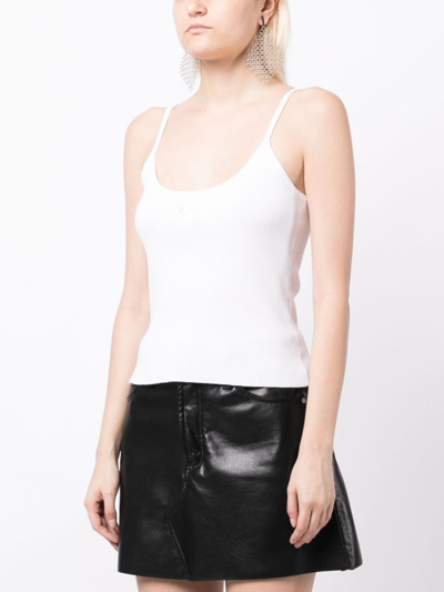 Operasport Arta Ribbed-knit Top In White