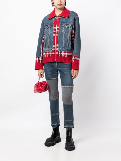 Undercover Hybrid Zip-up Denim Jacket In Blue