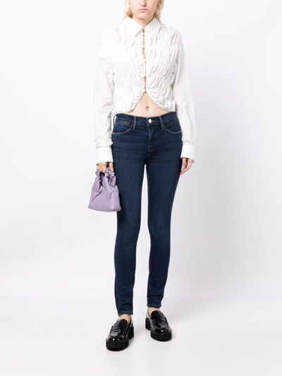 Frame Le High Skinny Crop High-rise Skinny Jeans In Blue