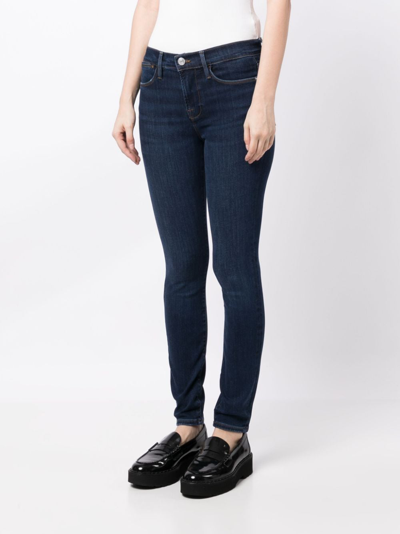 Frame Le High Skinny Crop High-rise Skinny Jeans In Blue