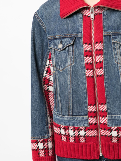 Undercover Hybrid Zip-up Denim Jacket In Blue