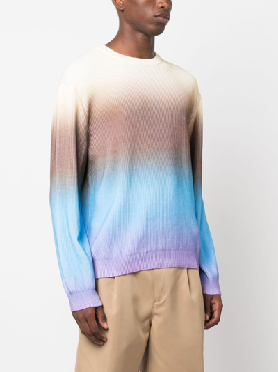 Shop Solid Homme Gradient-effect Cotton Sweatshirt In Yellow