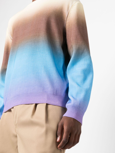 Shop Solid Homme Gradient-effect Cotton Sweatshirt In Yellow